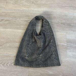 Snake Print Fabric Hobo Bag